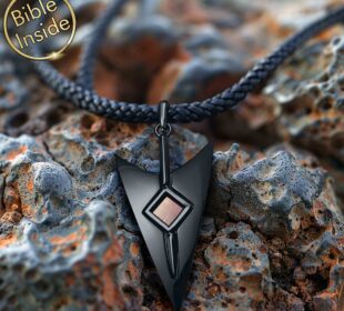 Christian Male Gifts Silver Arrow Pendant Necklace With Bible Inside My Nano Jewelry
