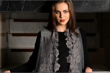 Grey Lace Embroidered Scarves by Maneesha Ruia