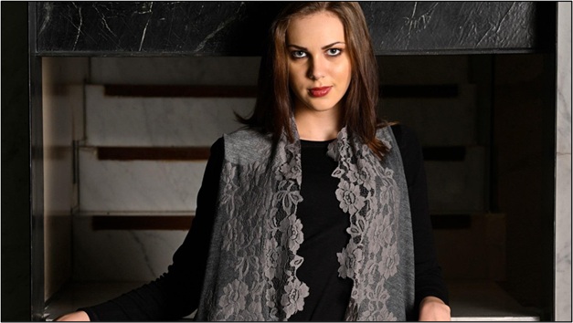 Grey Lace Embroidered Scarves by Maneesha Ruia